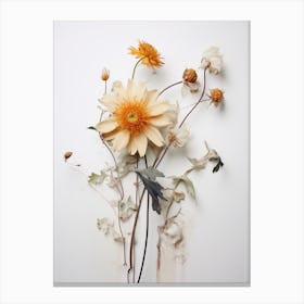 Pressed Flower Botanical Art Everlasting Flower 2 Canvas Print