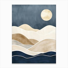 Moonlight Over The Hills Canvas Print