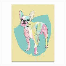 French Bulldog Watercolour Line Drawing Canvas Print