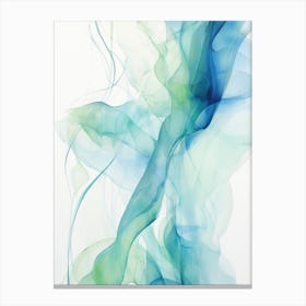 Abstract Blue Green Smoke Canvas Print