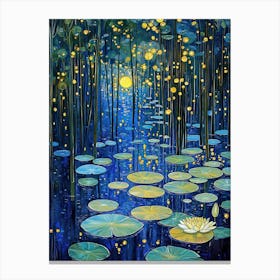 Gustav Klimt Yellow Night Water Lilies Vintage Canvas Print