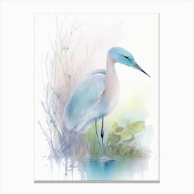 Little Blue Heron Gouache 1 Canvas Print