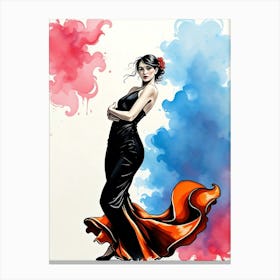 Flamenco Dancer Beauty - Painting Canvas Print