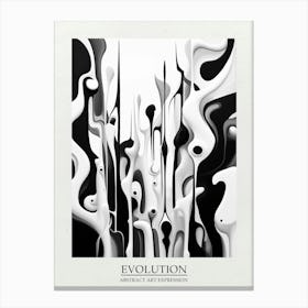 Evolution Abstract Black And White 4 Poster Canvas Print