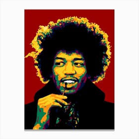 Jimi Hendrix Colorful Pop Art Canvas Print