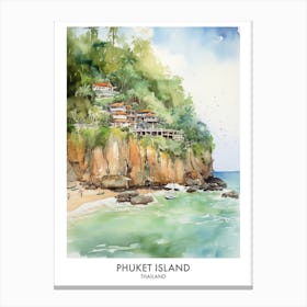 Phuket Island 2 Watercolour Travel Poster Canvas Print