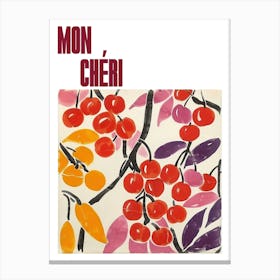 Mon Cheri Poster Cherries Matisse Style 15 Canvas Print