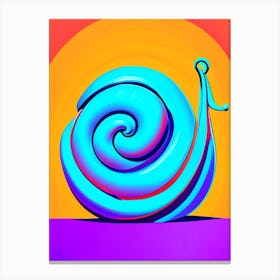 Snail With Blue Background Pop Art Canvas Print