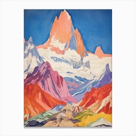 Masherbrum Pakistan 2 Colourful Mountain Illustration Canvas Print