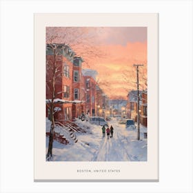 Dreamy Winter Painting Poster Boston Usa 3 Canvas Print
