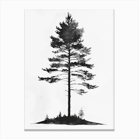 Pine Tree Simple Geometric Nature Stencil 1 Canvas Print