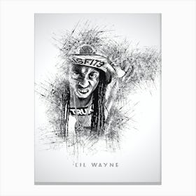 Lil Wayne Rapper Sketch Canvas Print