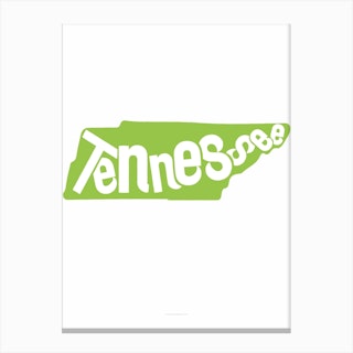 Tennesse State Typography Canvas Print