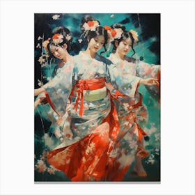 Awa Odori Dance Japanese Traditional Illustration 3 Canvas Print