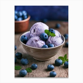 Blueberry Ice Cream With Chocolate Canvas Print