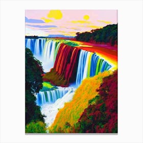 Iguazú Falls National Park Brazil Abstract Colourful Canvas Print