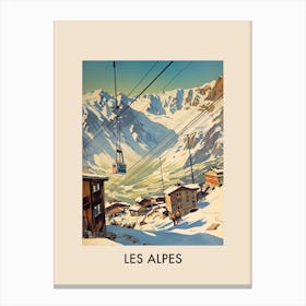 Les Alpes 1 Vintage Travel Poster Canvas Print