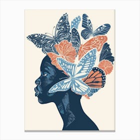 Butterfly In A Woman'S Hair Canvas Print