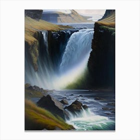 Thorufoss, Iceland Peaceful Oil Art  Canvas Print