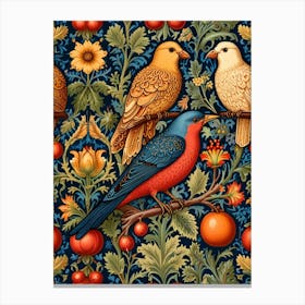 William Morris Birds On A Branch Canvas Print