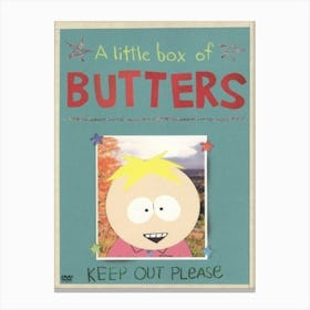 southpark Butters Keep Out Please Canvas Print