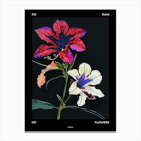 No Rain No Flowers Poster Petunia 2 Canvas Print