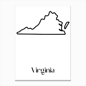 Virginia Map Canvas Print