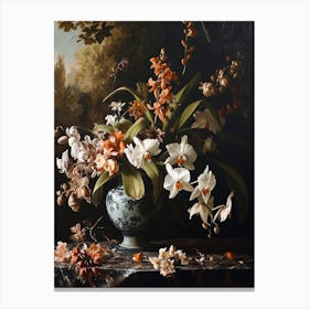 Baroque Floral Still Life Orchid 4 Canvas Print