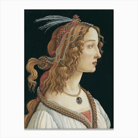 Sandro Botticelli Portrait Of A Lady Canvas Print