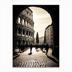 Rome Italy Mediterranean Black And White Photography Analogue 3 Canvas Print