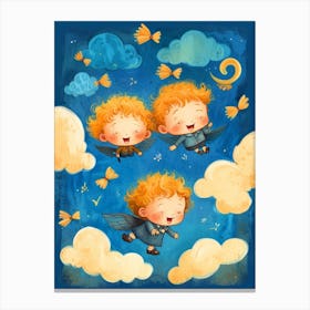 Little Angels In The Sky Canvas Print