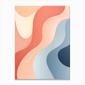 Abstract Waves in Pastel Colors Canvas Print