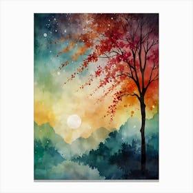 Watercolor Tree Painting 4 Canvas Print