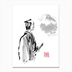 Samurai And Fujisan Canvas Print