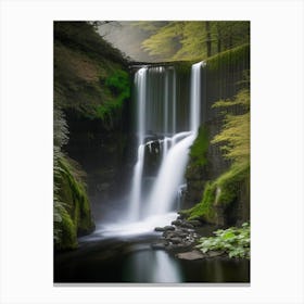 Henrhyd Falls, United Kingdom Realistic Photograph (1) Canvas Print