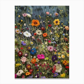 Wild Flowers Knitted In Crochet 11 Canvas Print