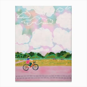 Girl On A Bike Canvas Print