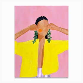 Woman In Yellow Canvas Print