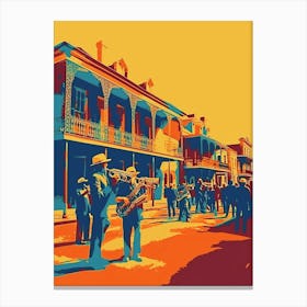 New Orleans Jazz National Historic Park Retro Pop Art 2 Canvas Print