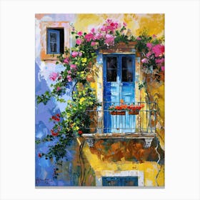 Balcony Painting In Rhodes 3 Canvas Print