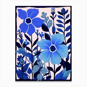 Blue Flower Illustration Delphinium 4 Canvas Print