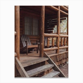 Log Cabin Front Porch Canvas Print
