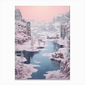Dreamy Winter Painting Yellowstone National Park United States 1 Canvas Print