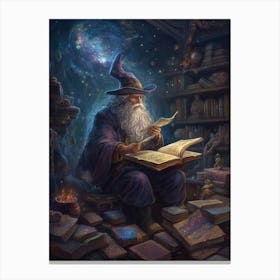 Wizard Reading Book 7 Canvas Print