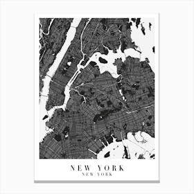 New York New York Minimal Black Mono Street Map Canvas Print