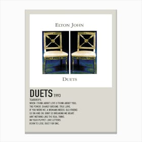 Elton John Duets 1993 Poster Canvas Print