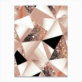 Rose Gold Triangles 1 Canvas Print