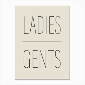 Ladies Gents Bathroom Print Canvas Print