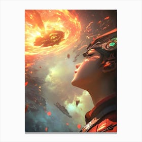 Girl In A Spaceship Canvas Print