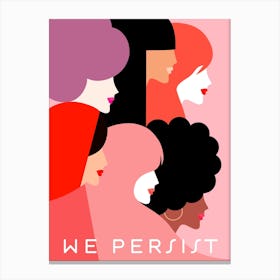Girl Power We Persist Coral Canvas Print